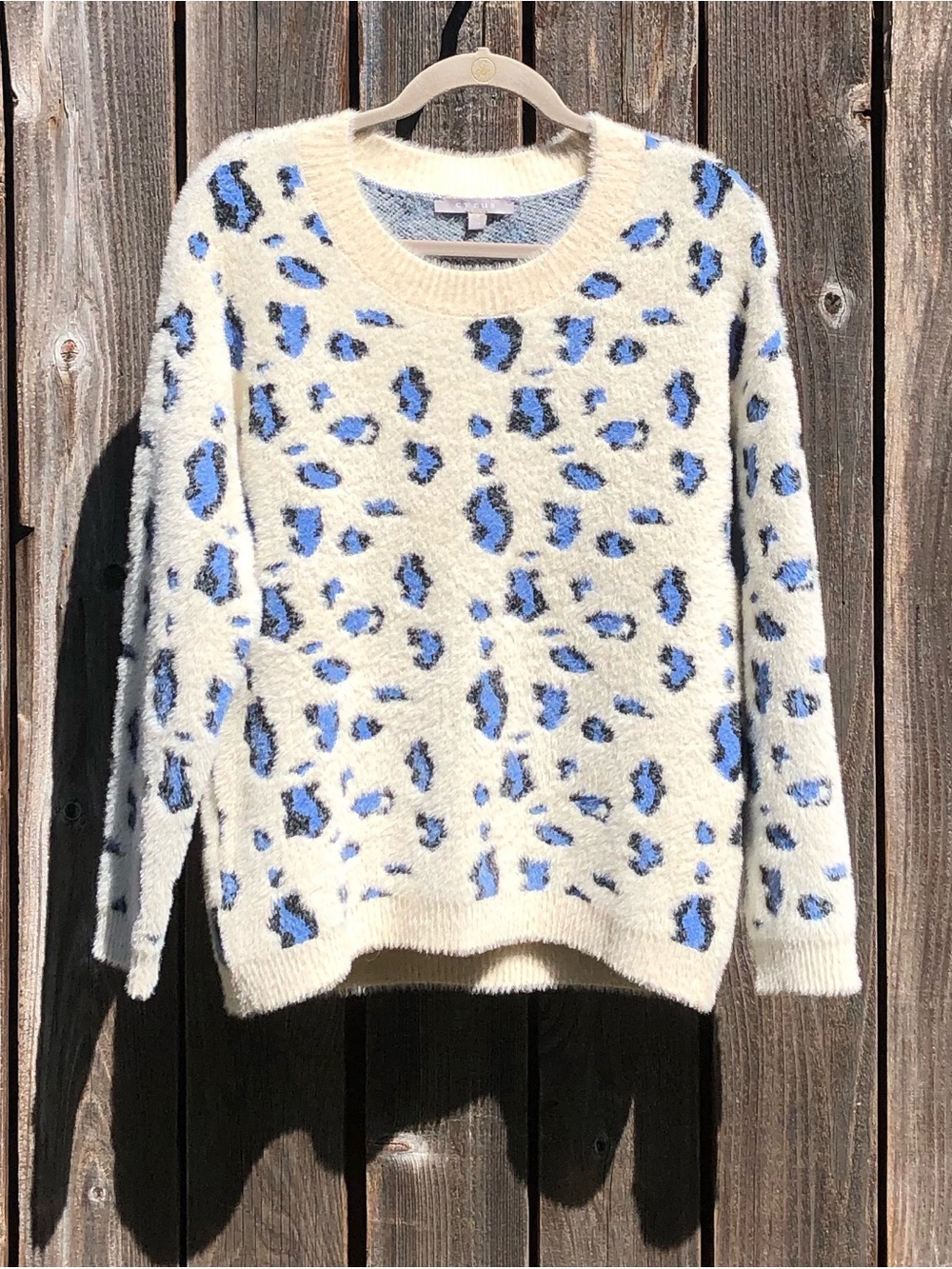 Cyrus scoop neck oversized animal print sweater size small